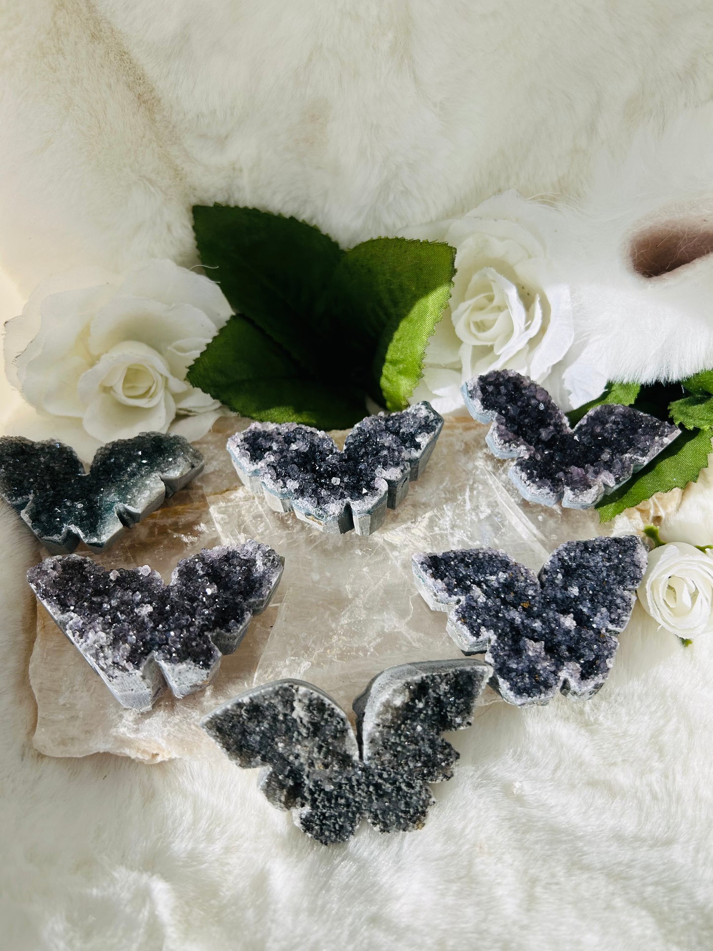 Amethyst cluster butterflies